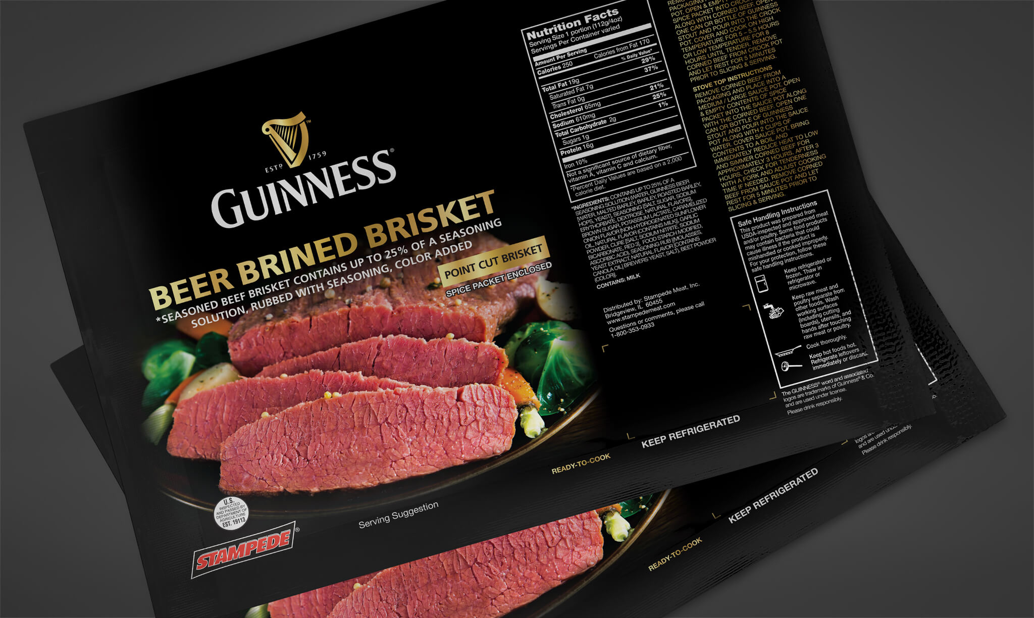 Guinness Beer Brined Brisket Packaging