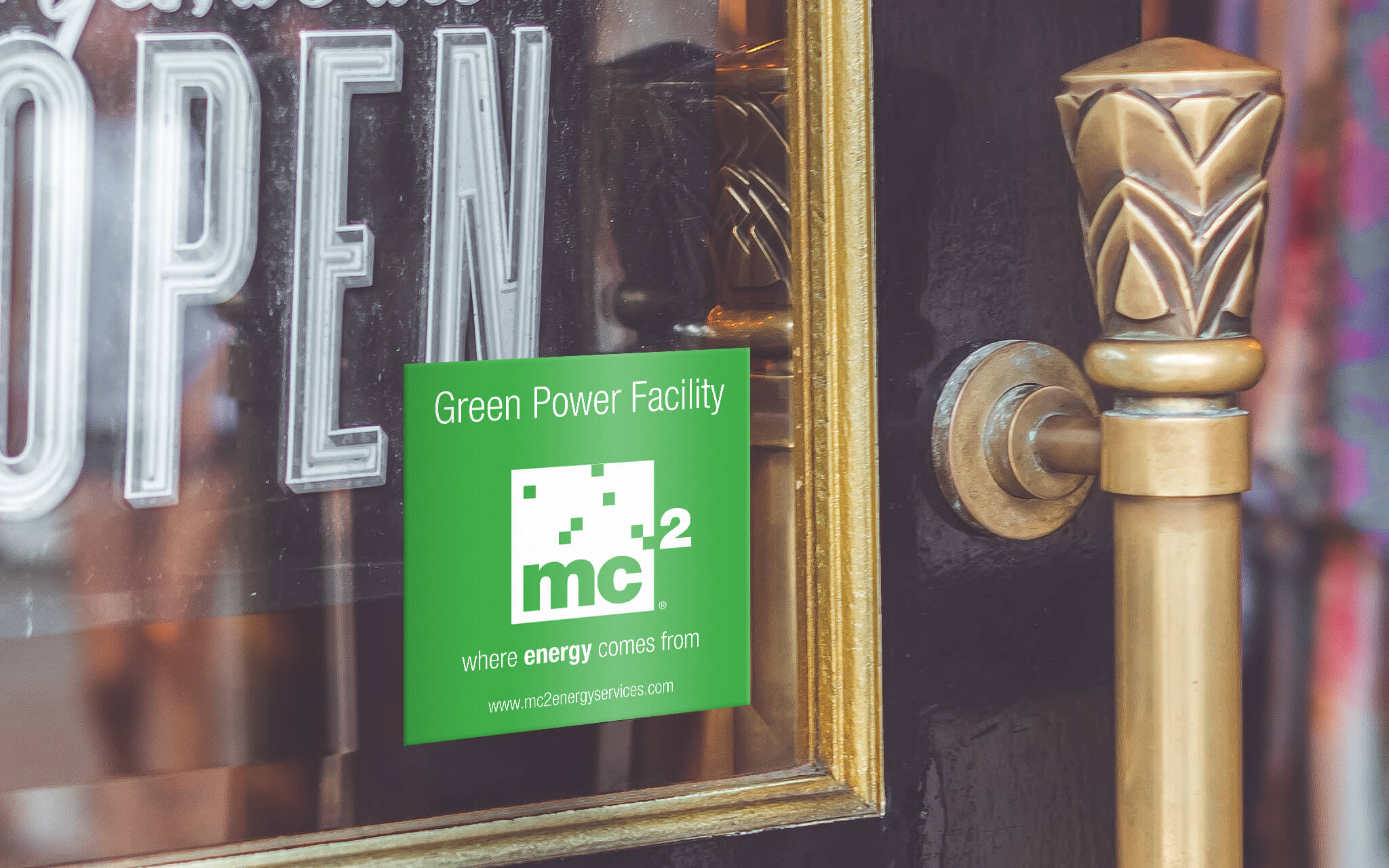 MC2 Energy Services Green Power Door Sticker