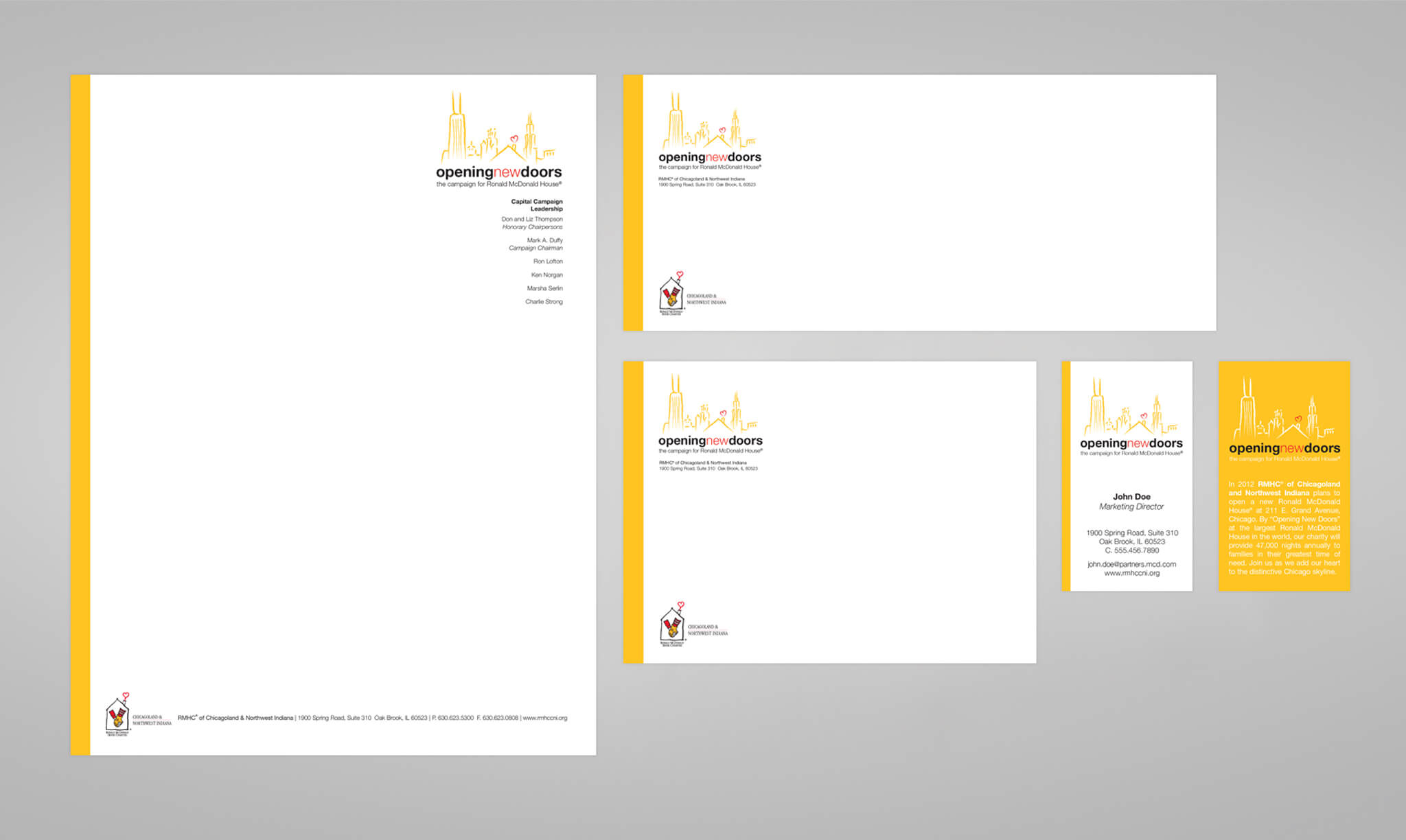 Ronald McDonald Charities House Letterhead and Business Cards