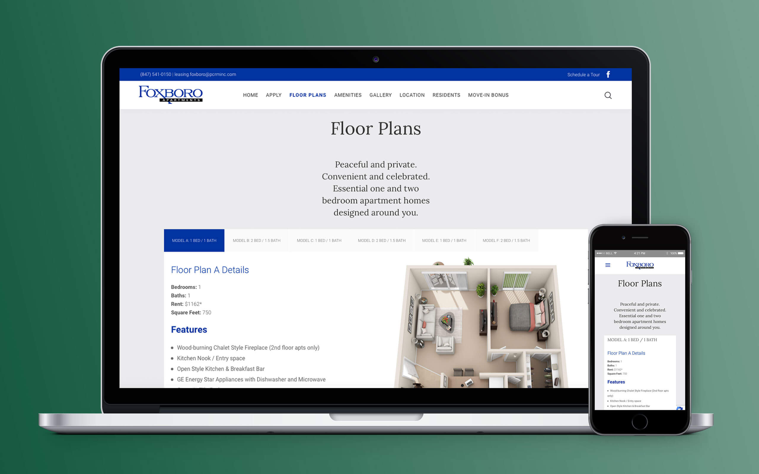 Partnership Concepts Realty Management Foxboro Apartments Website Floor Plans