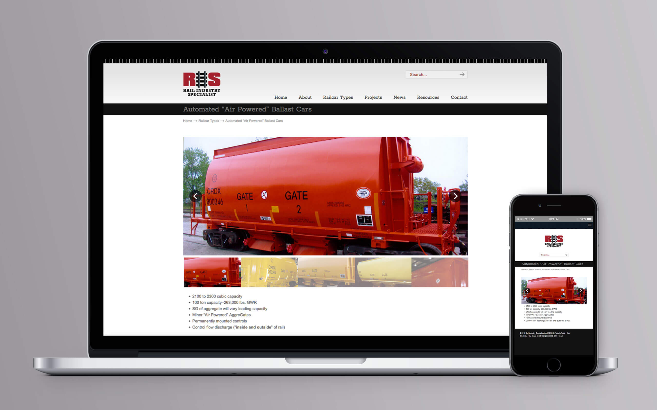 Rail Industry Specialist Website Automated Air Powered Ballast Cars