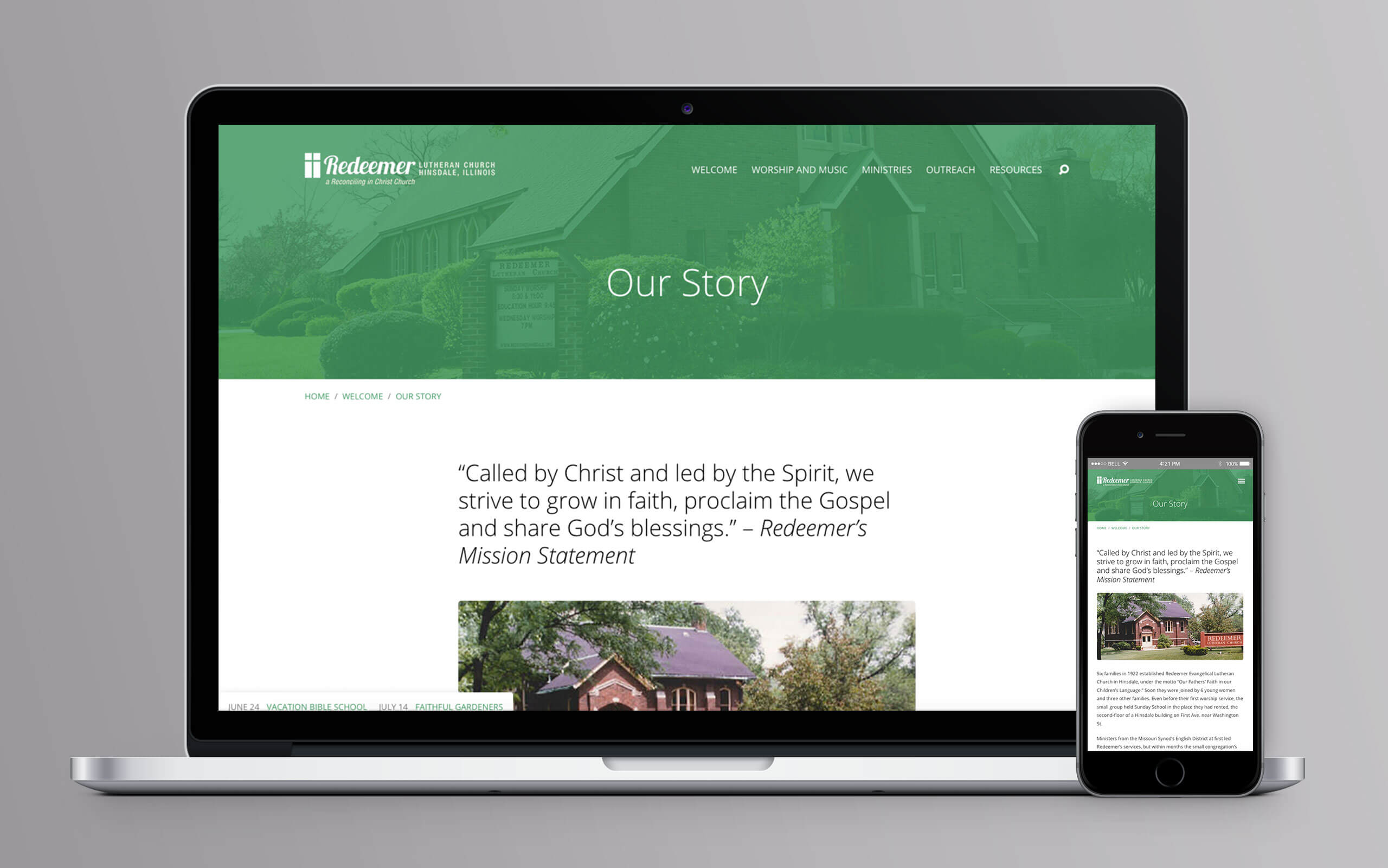 Redeemer Lutheran Church Website Story