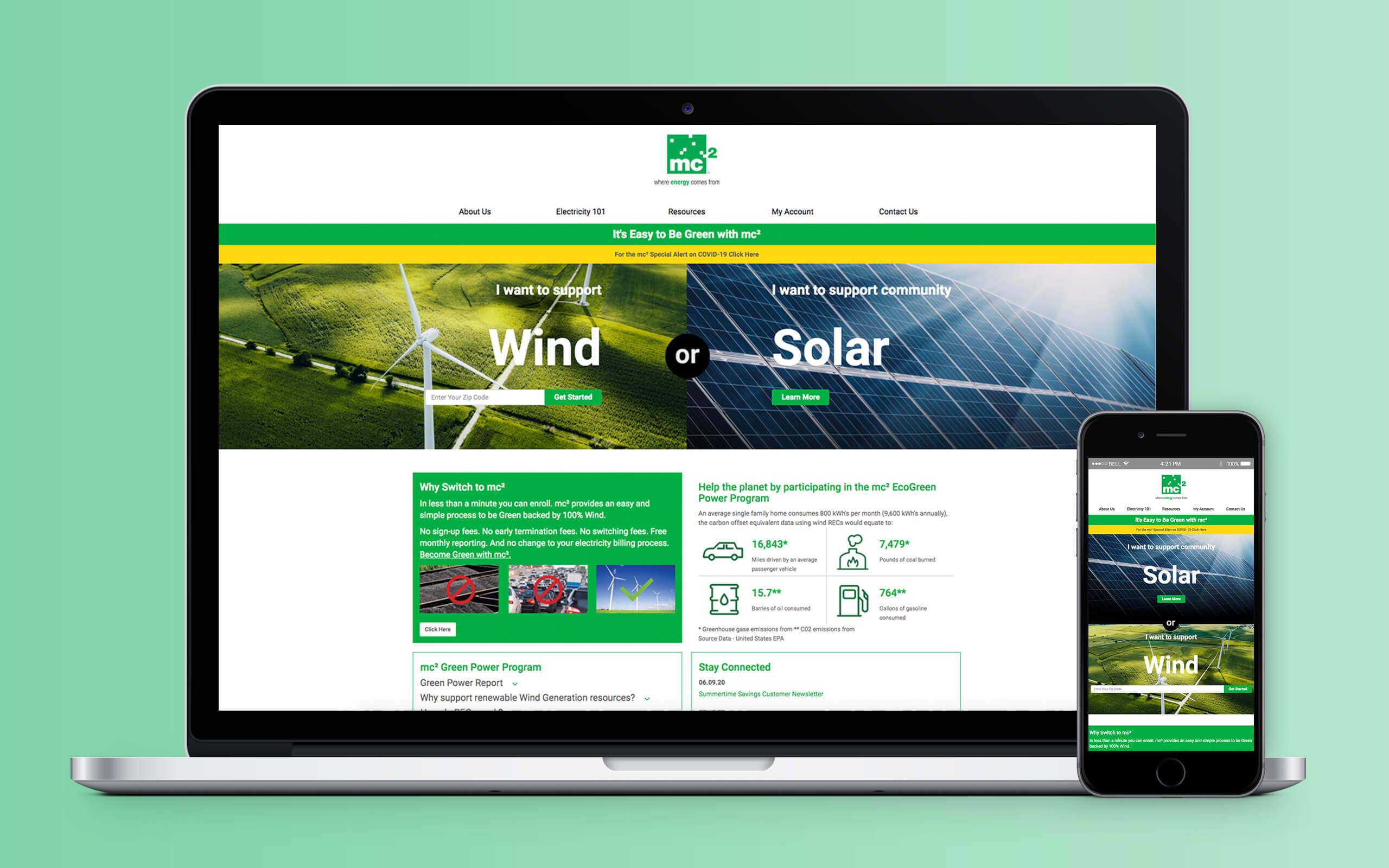 MC Squared Energy Services Website Home