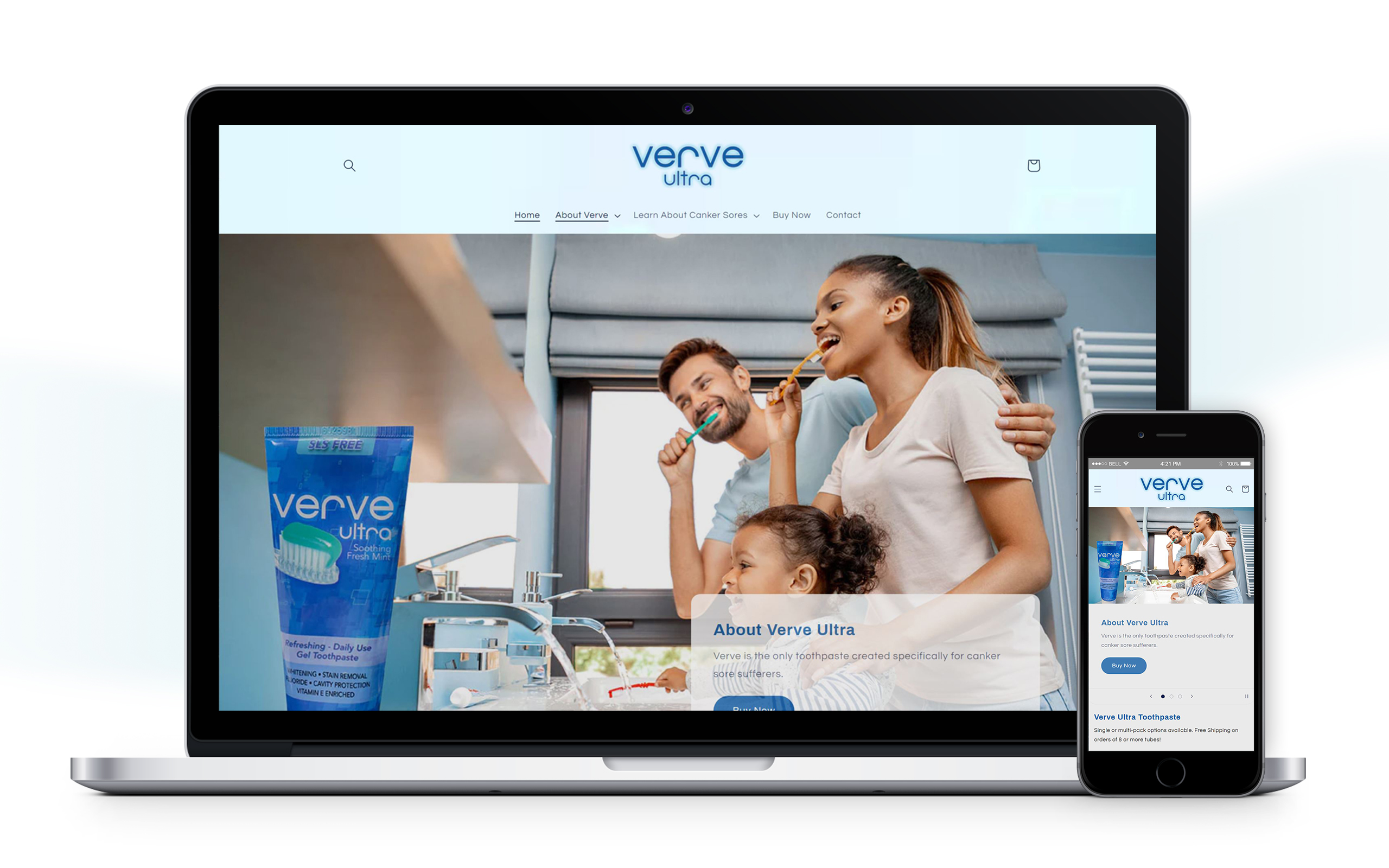 Verve Ultra Toothpaste Website Home Page